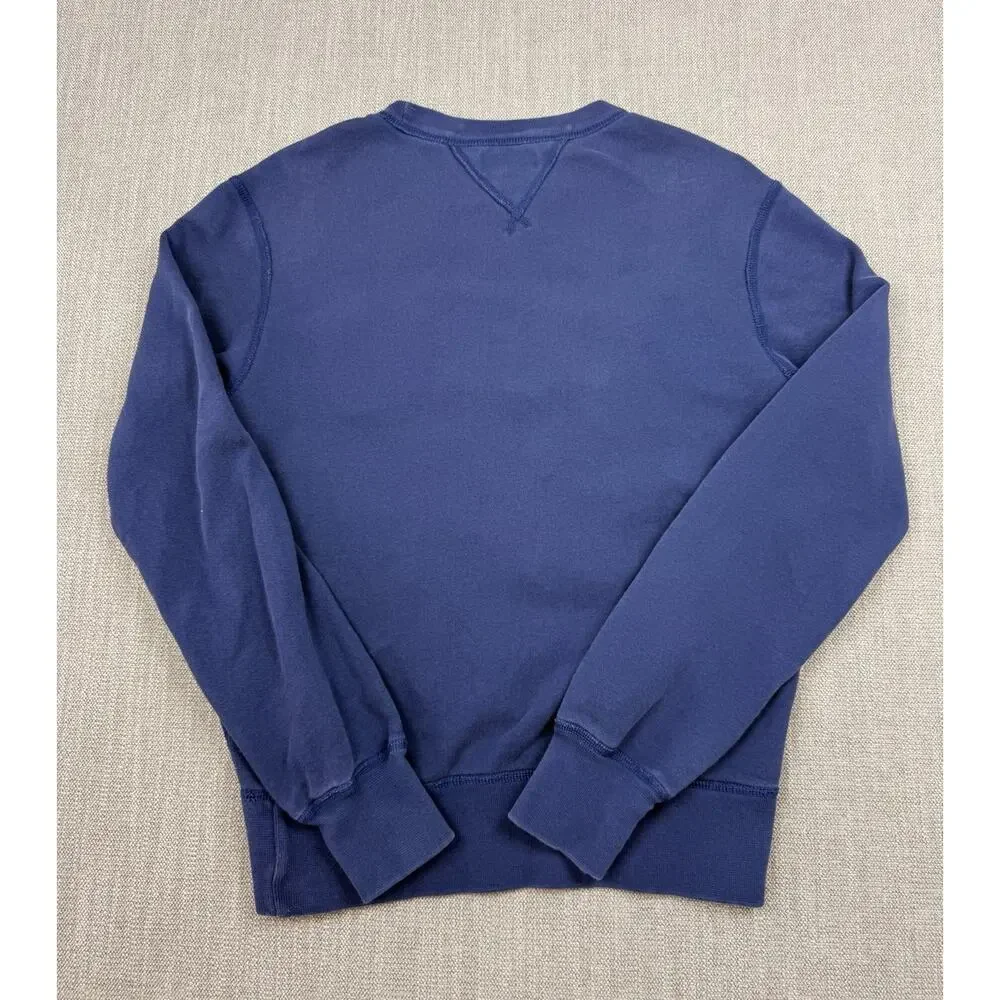 Polo Ralph Lauren Sweatshirt Small Blue Fleece Crewneck Spell Out Logo